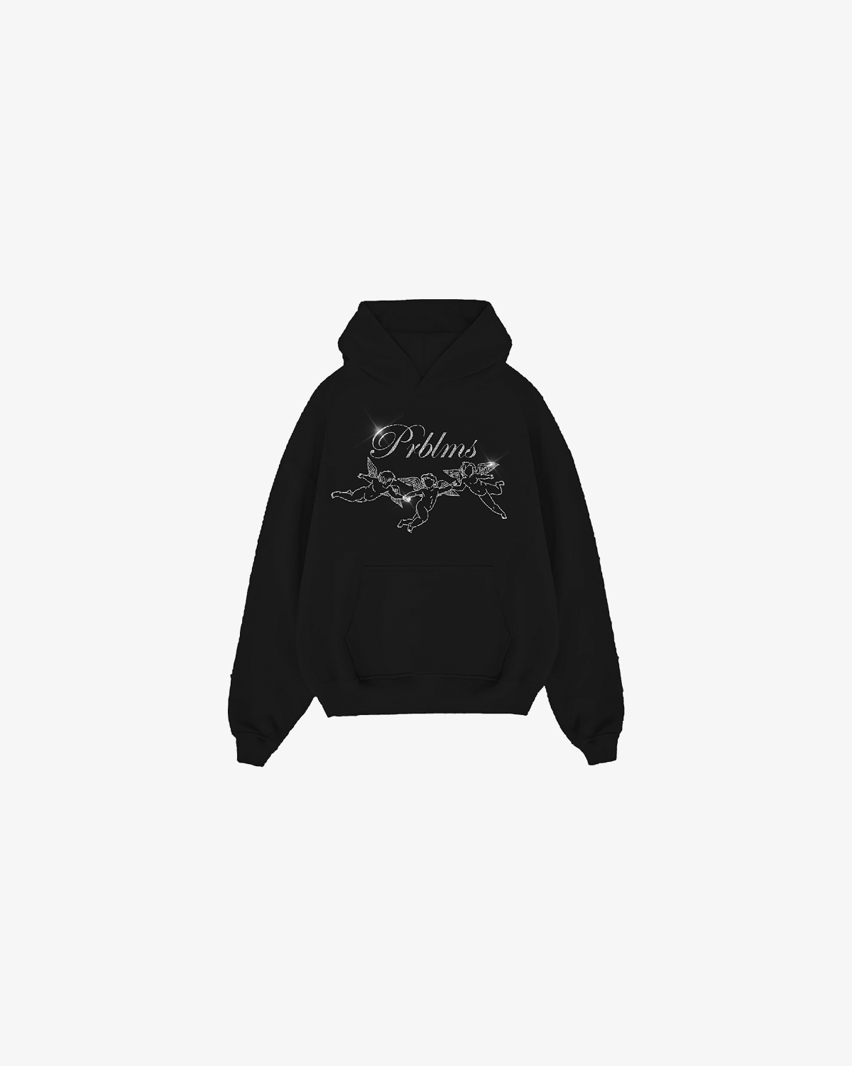 Rhinestone "Rise" Black Hoodie