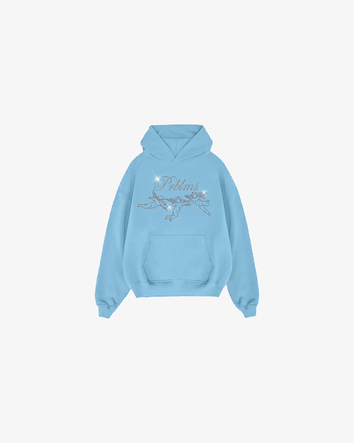 Rhinestone "Rise" Blue Hoodie