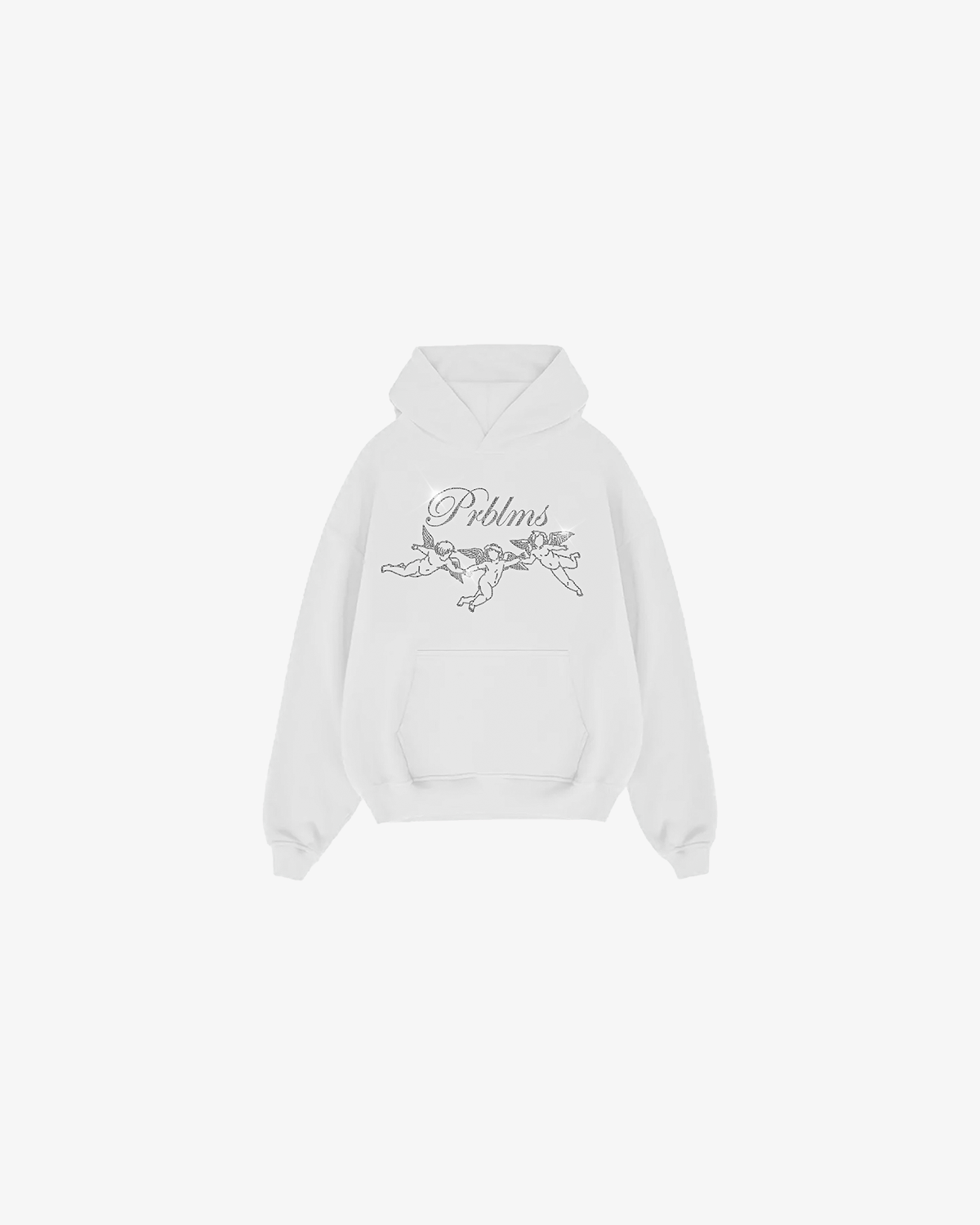 Rhinestone "Rise" White Hoodie